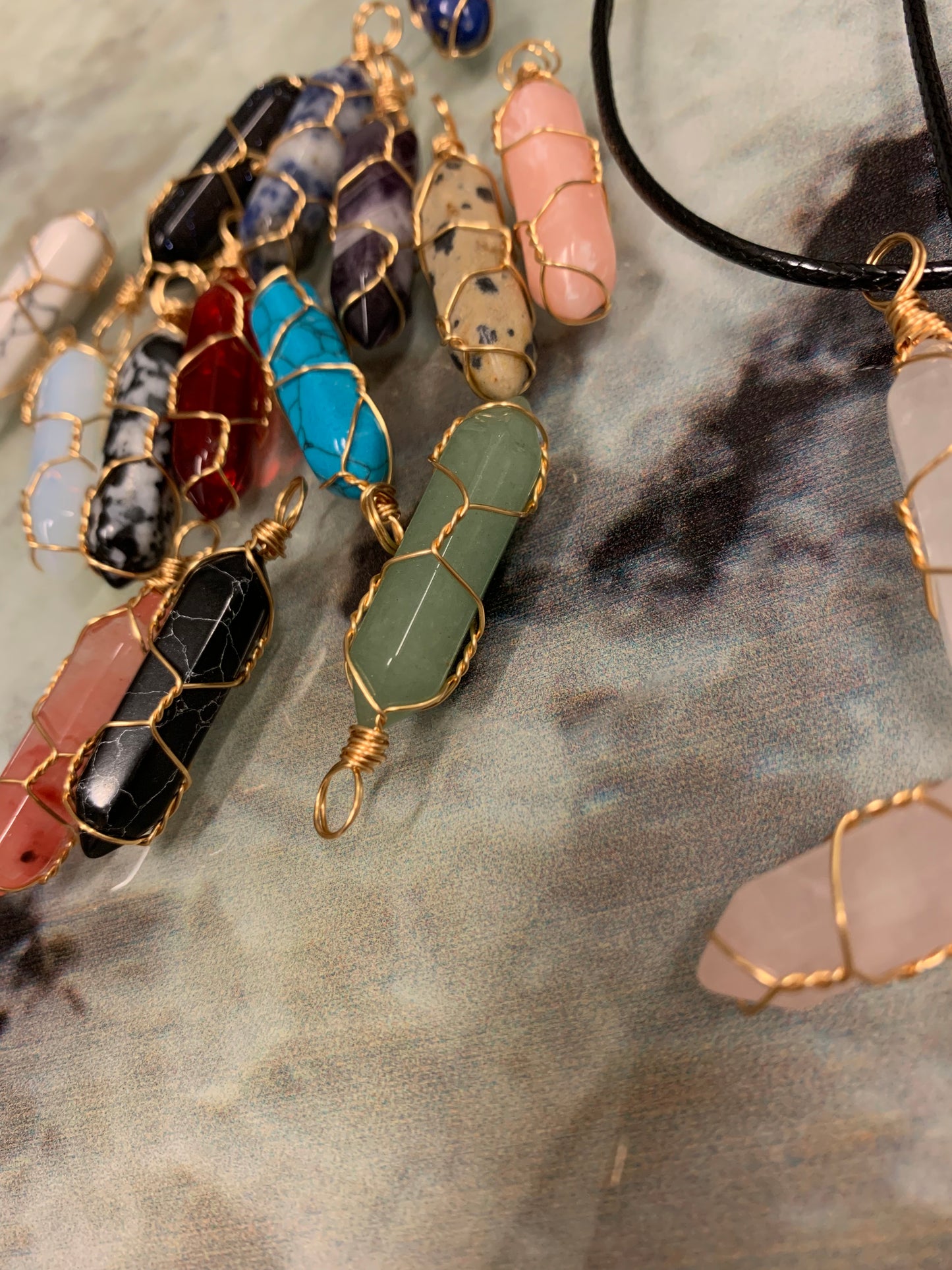 Bullet Pendant Crystal - Wire Wrapped Necklace