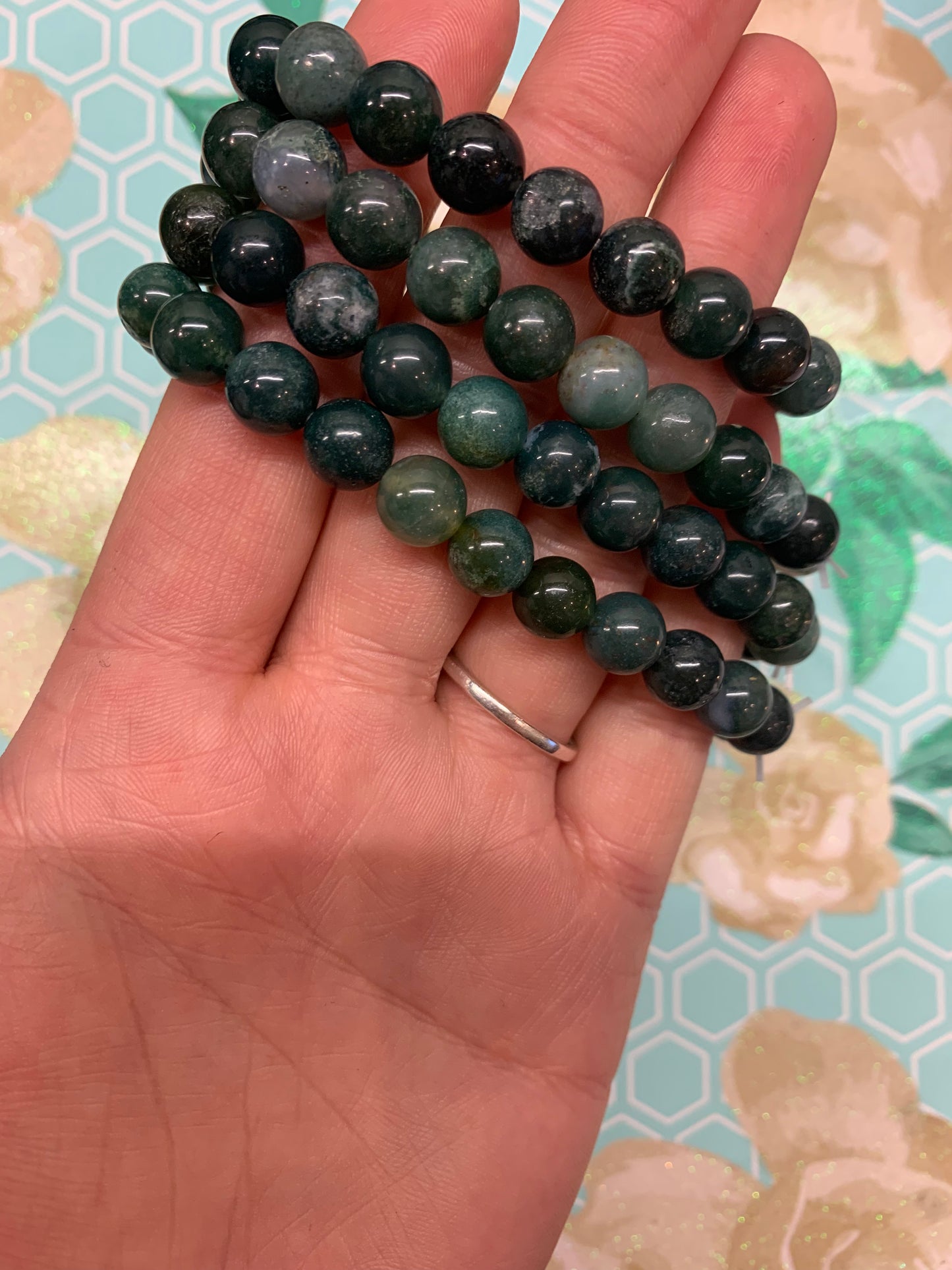 Moss Agate Crystal Bracelet