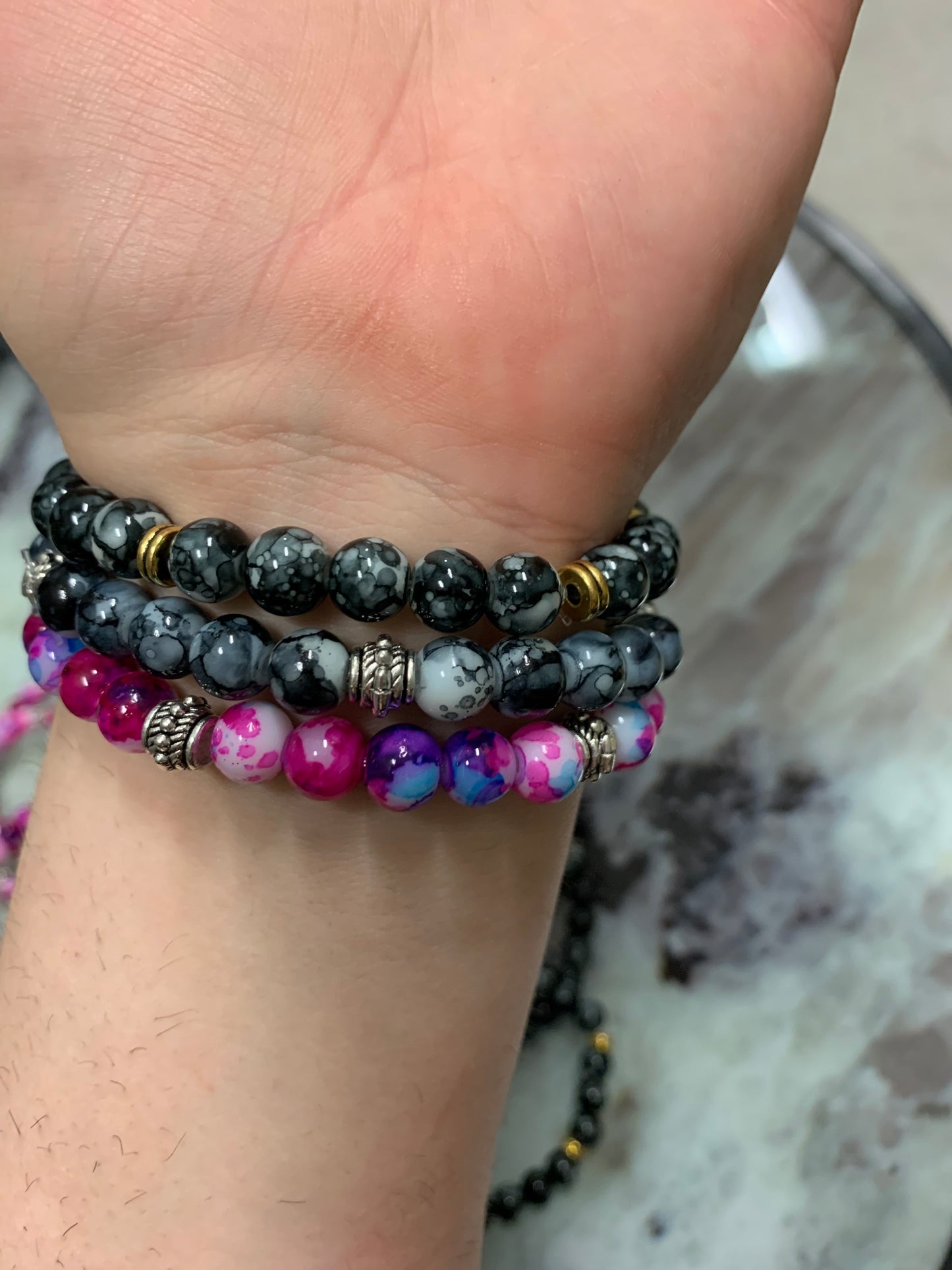 Artisan Sea Glass Bead Bracelet