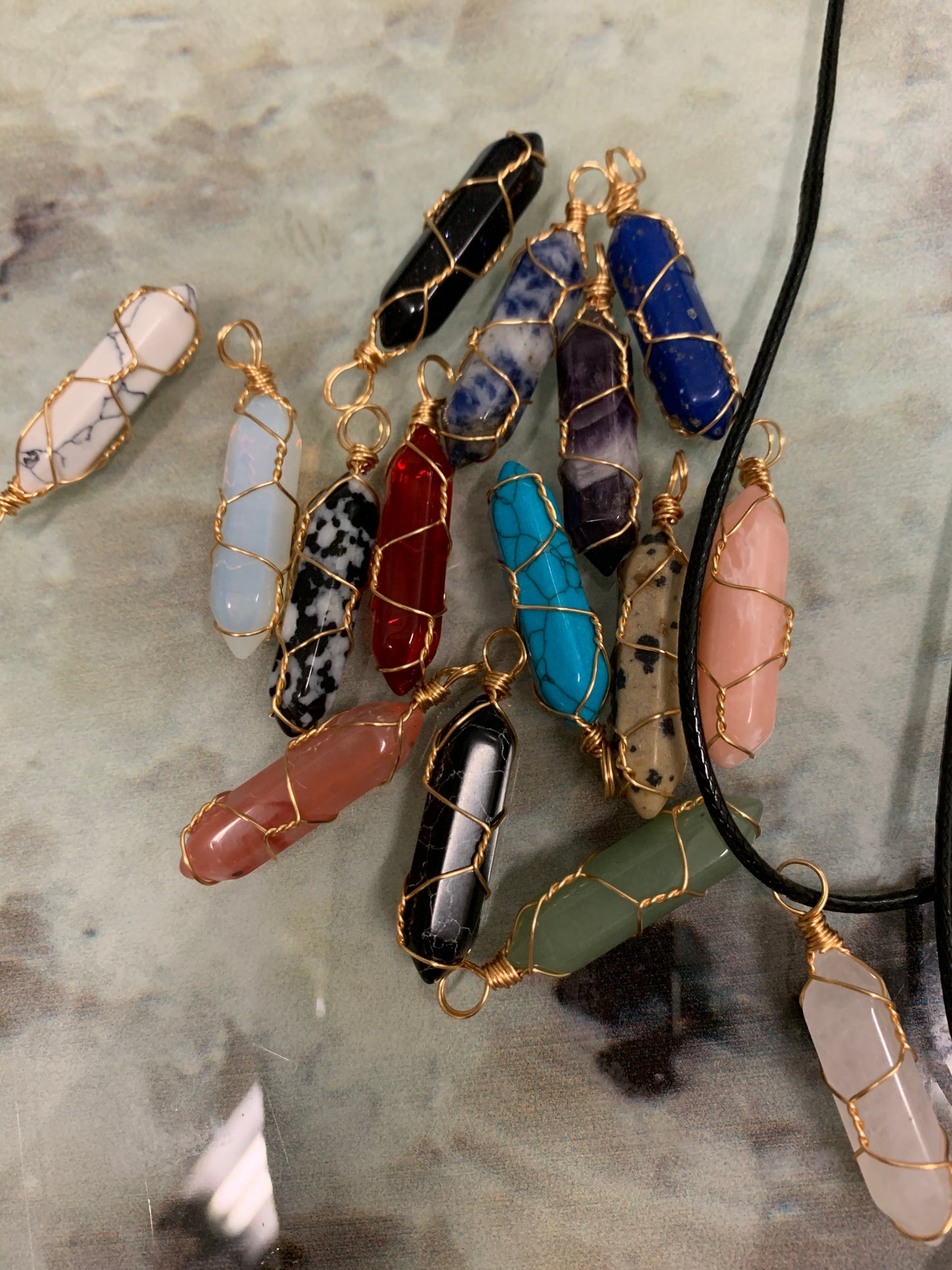 Bullet Pendant Crystal - Wire Wrapped Necklace