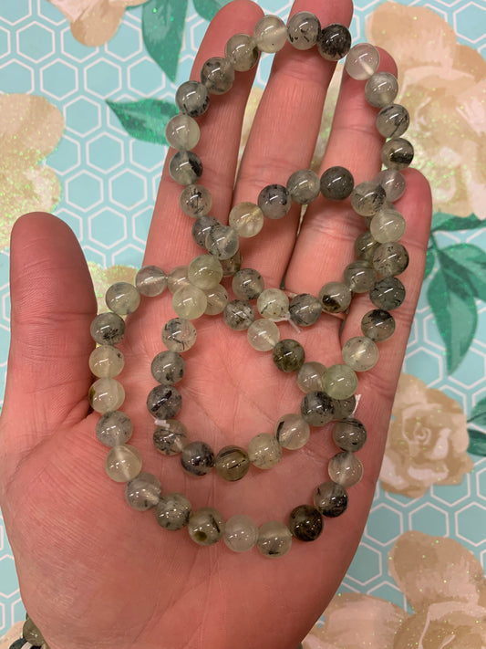 Prehnite 8mm crystal bracelet