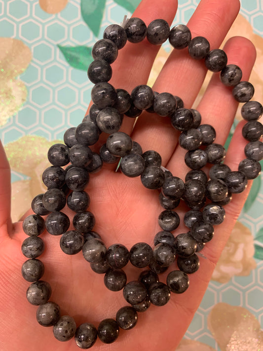 Larvikite 8mm crystal bracelet