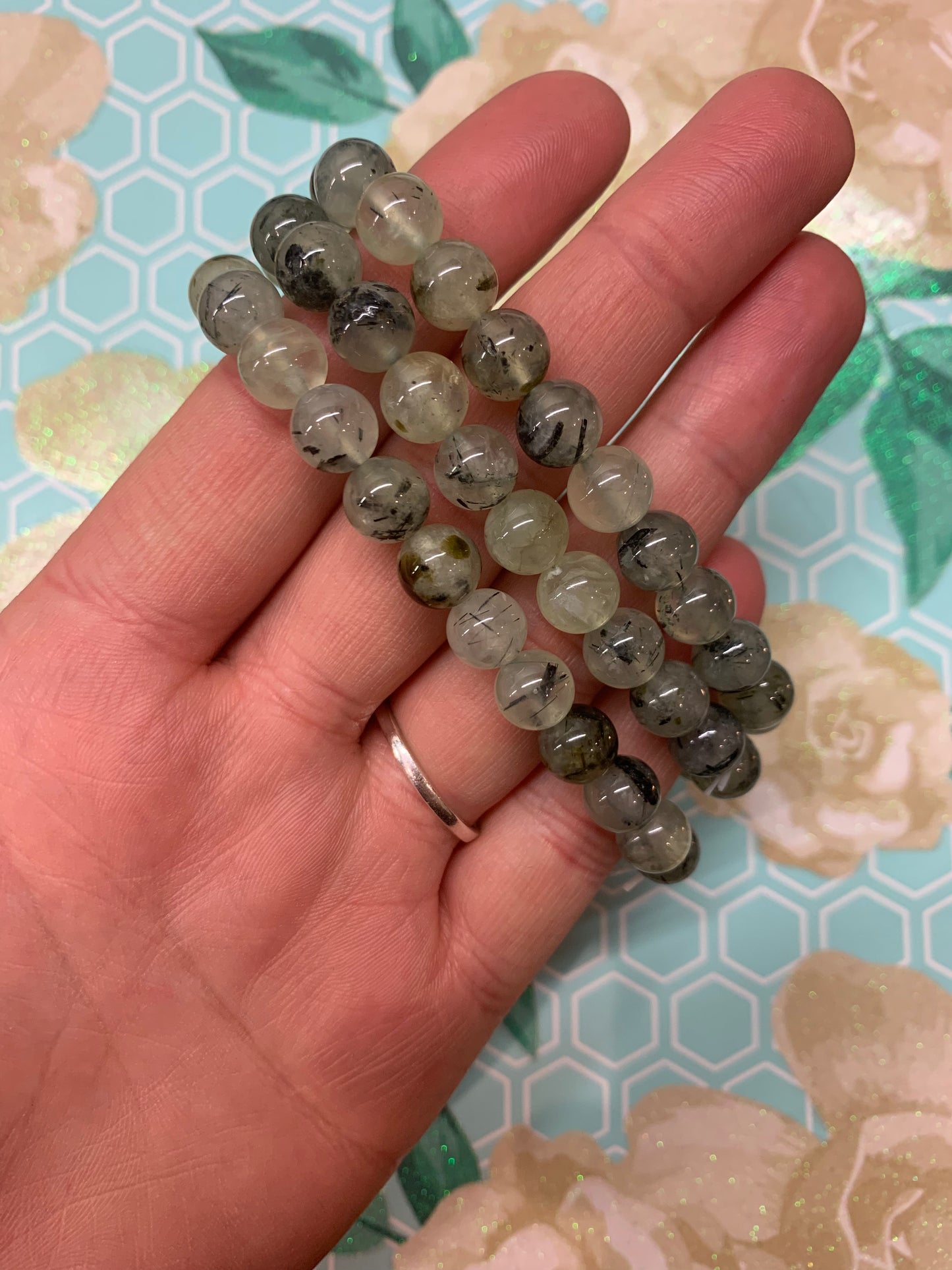 Prehnite 8mm crystal bracelet