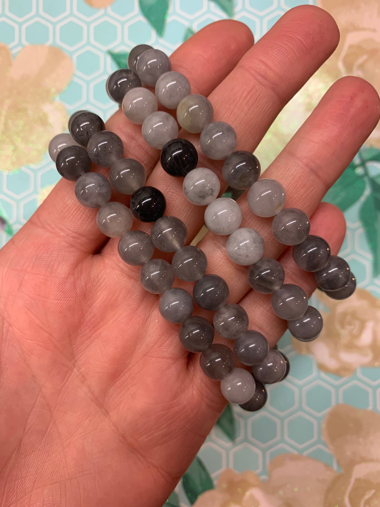 Smoky cloud Quartz 8mm bracelet