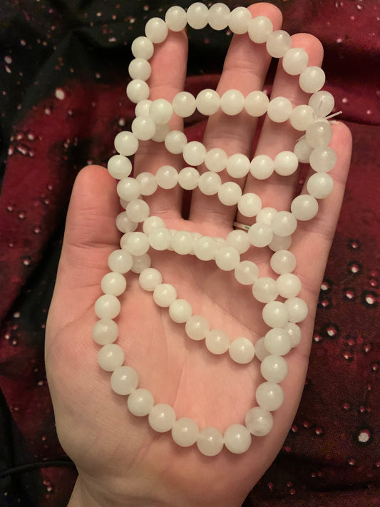 White Jade 8mm Bracelet
